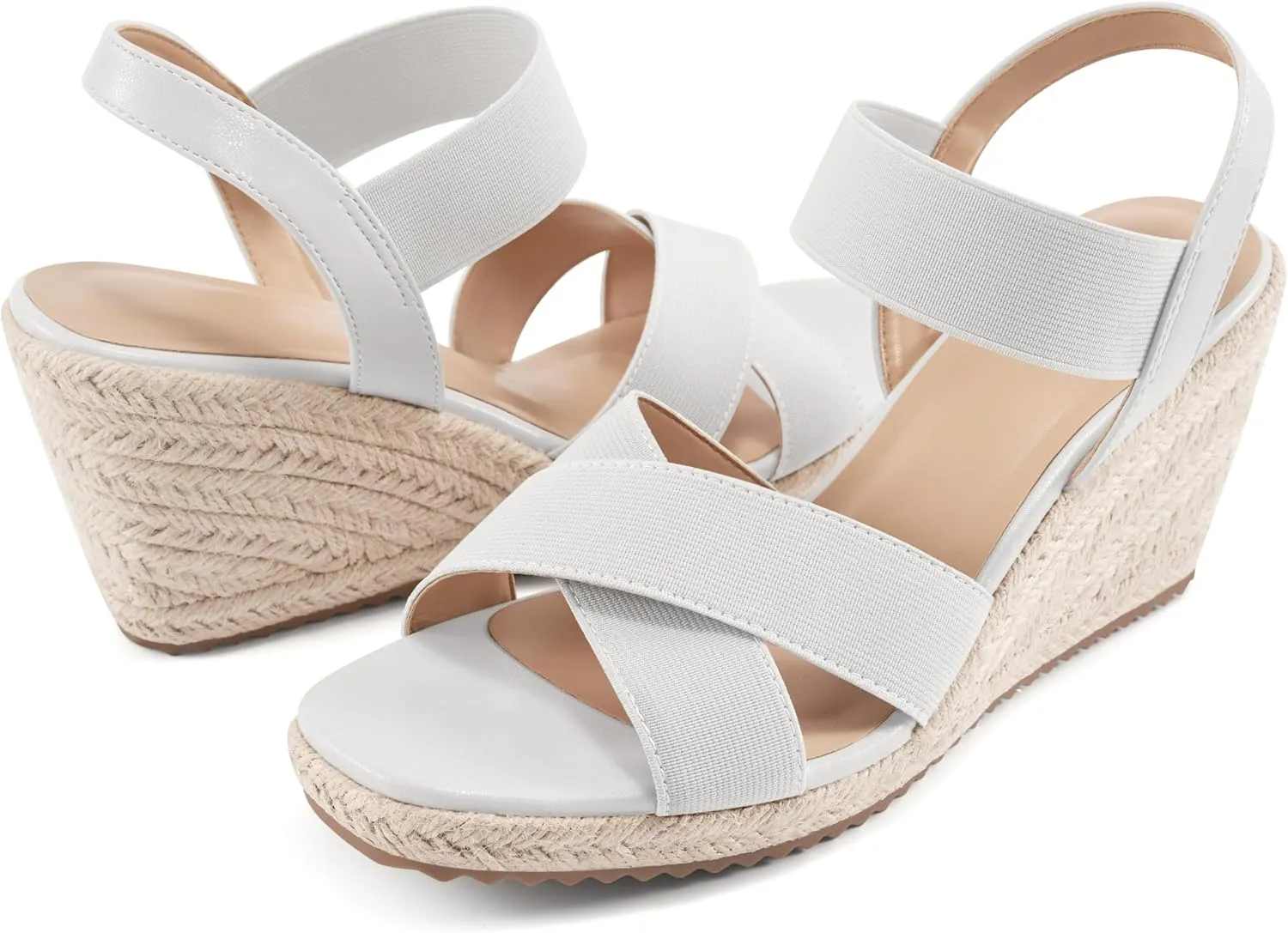 Ablanczoom Espadrilles Wedge Sandals for Women: Dressy Open Toe Ankle Strap Wedges Heels for Womens Comfortable Platform Sandal