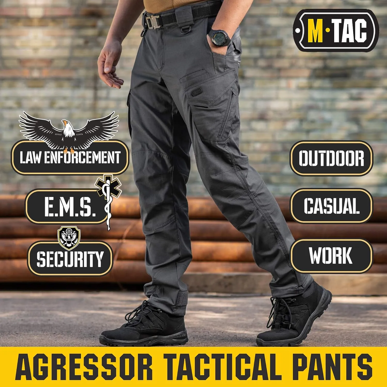 Aggressor Flex - Tactical Pants - Men Cotton with Cargo Pockets