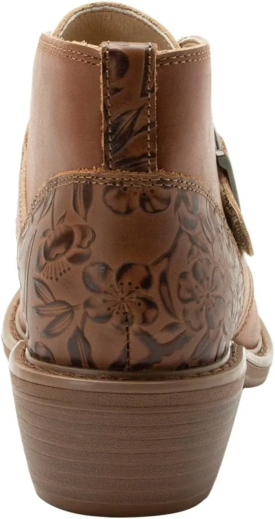 Alegria Womens Mikki Western Buckle Leather Bootie