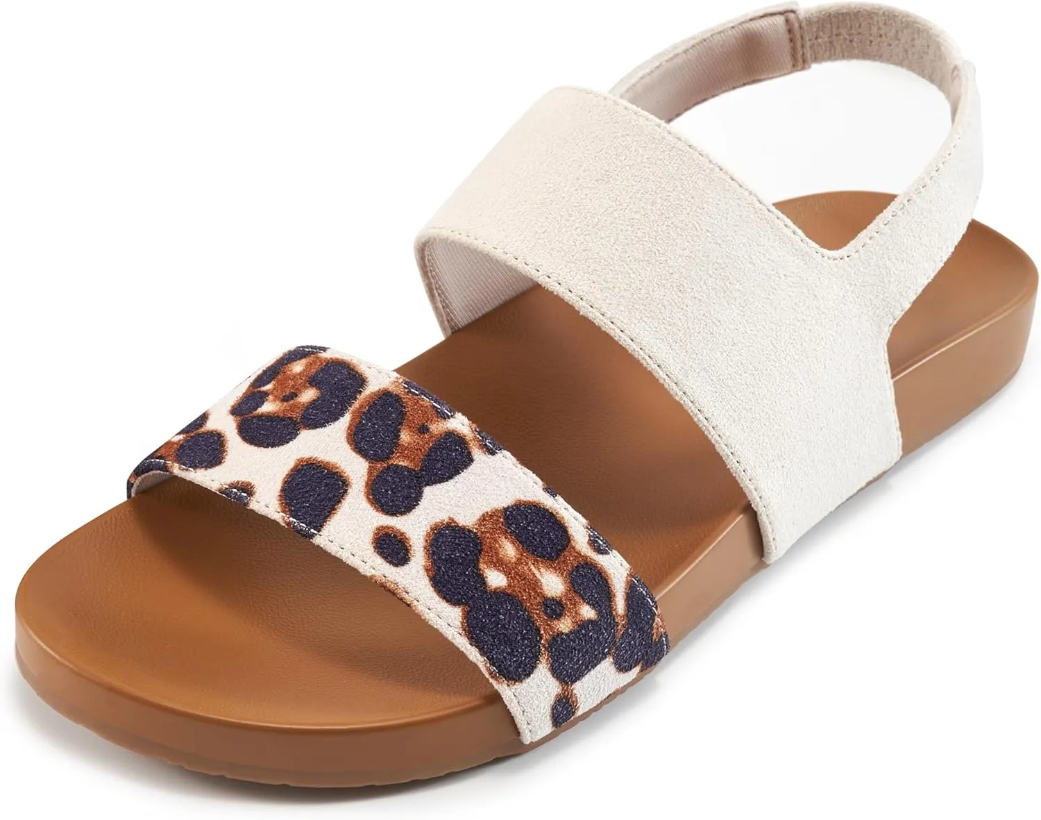 Alicegana Womens Sandals Dressy Comfortable: Summer Elastic Ankle Strap Flat Shoes Walking Beach Sandals for Women 2025