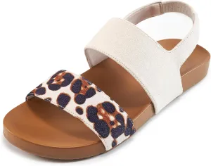 Alicegana Womens Sandals Dressy Comfortable: Summer Elastic Ankle Strap Flat Shoes Walking Beach Sandals for Women 2025