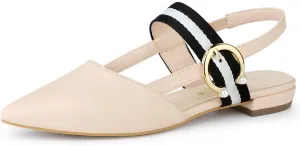 Allegra K Women's Pointed Toe Slingback Flat Mules