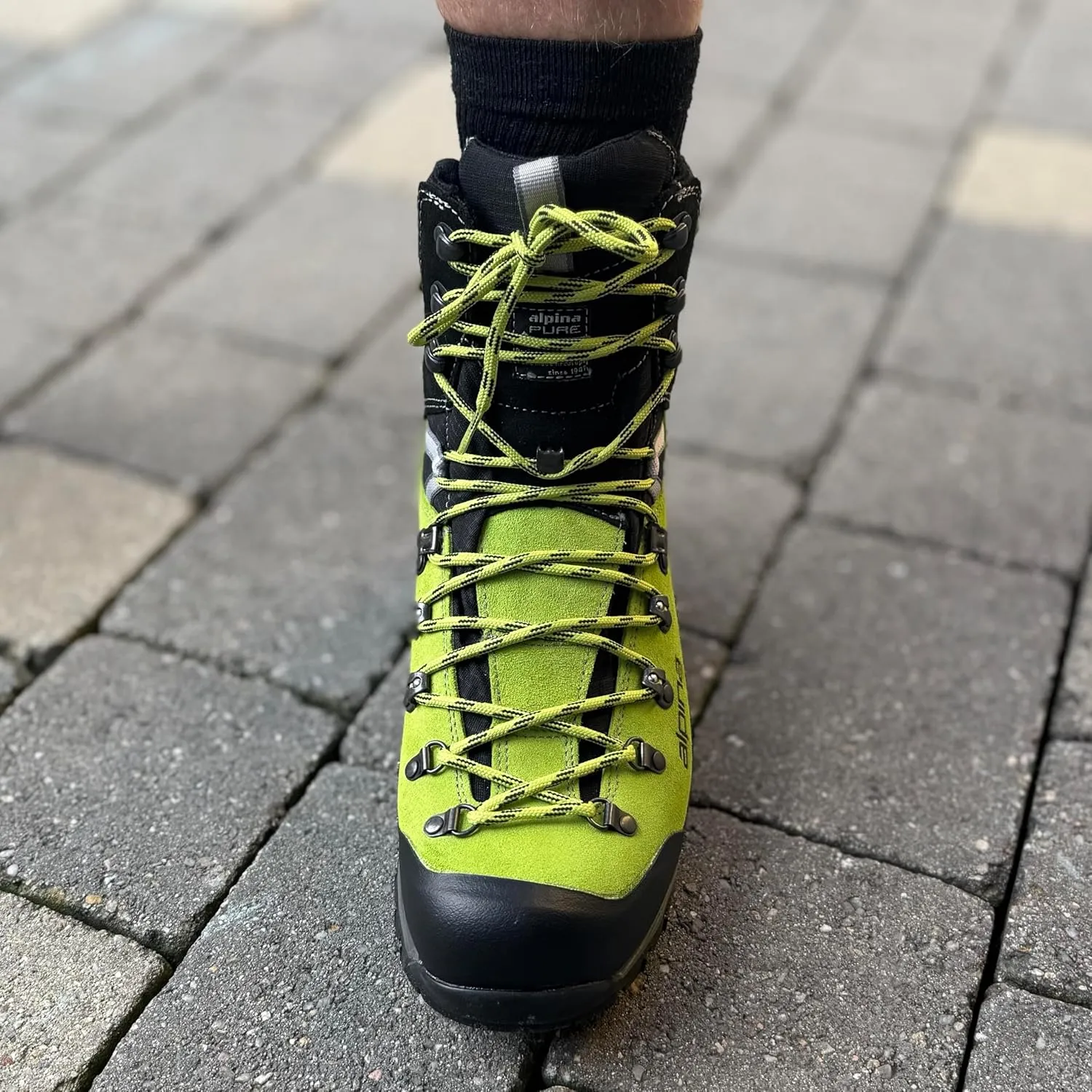Alpina DIABLO Premium Men's Boots | Waterproof Leather Shoes | Sympatex Breathable Membrane | Vibram Sole | Crampon Compatible | Mountaineering Hiking | Heel Counter | Made in Europe