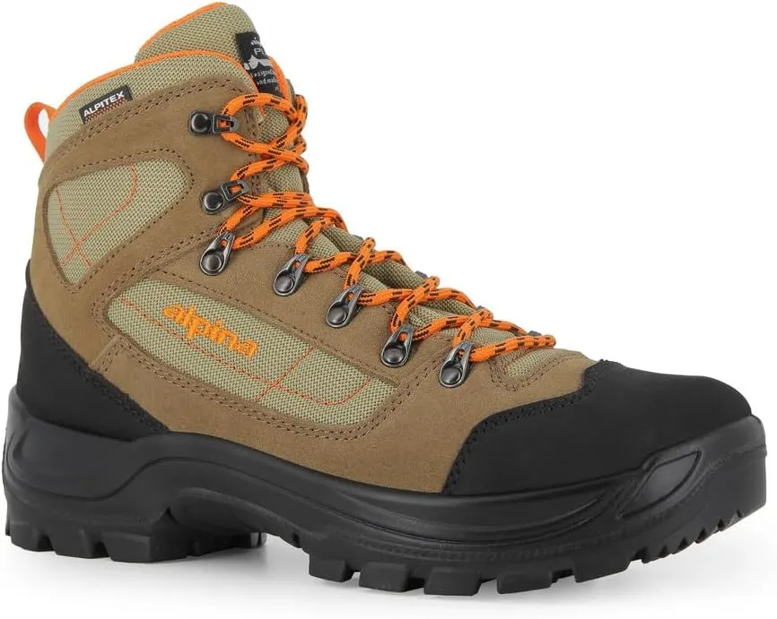 Alpina HENRY Men's Boot | Trekking Light Mid Cut Shoes | Leather and Textile | Breathable Membrane | Vibram | Made in Europe