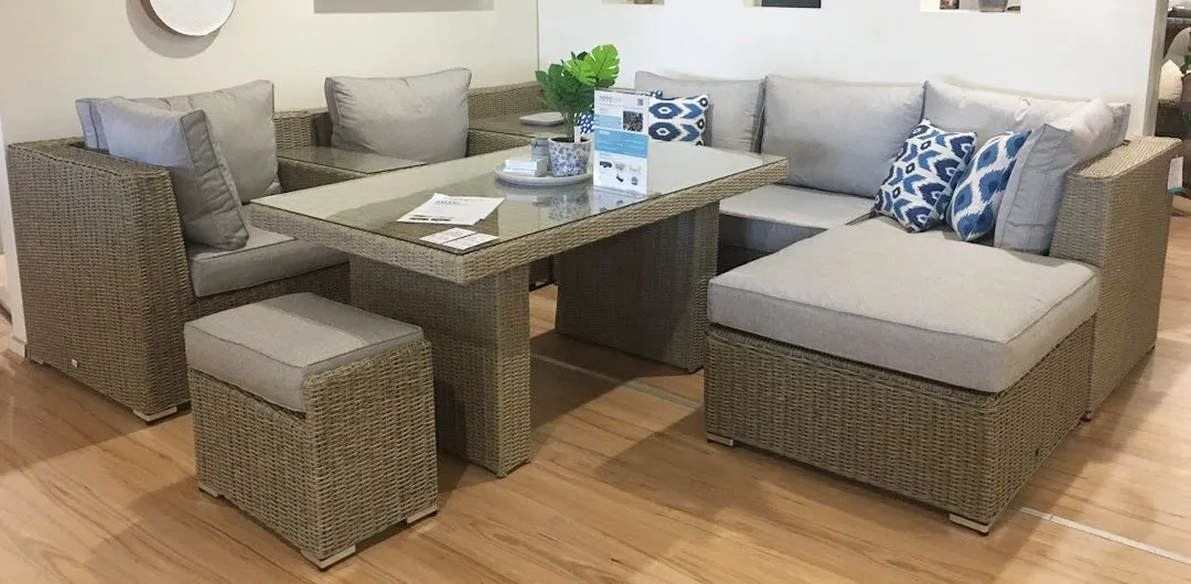 Amani 7pc Storage Lounge Dining   Cnr Table - DW