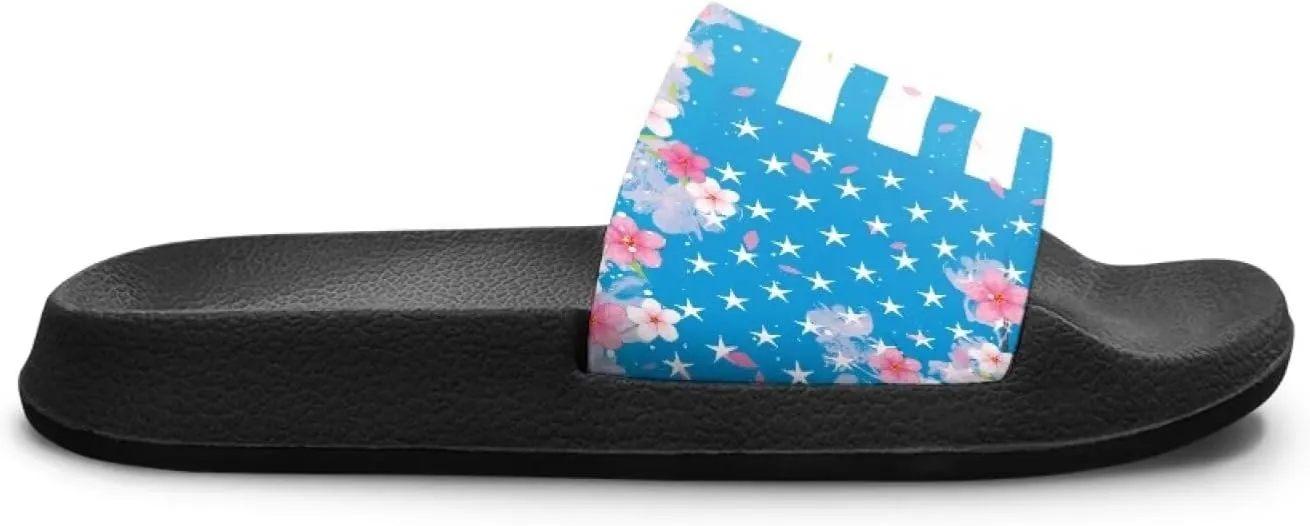 American Flag Slides Kids Sandals with Non-Slip Boys Girls Summer Casual House Shower Shoes