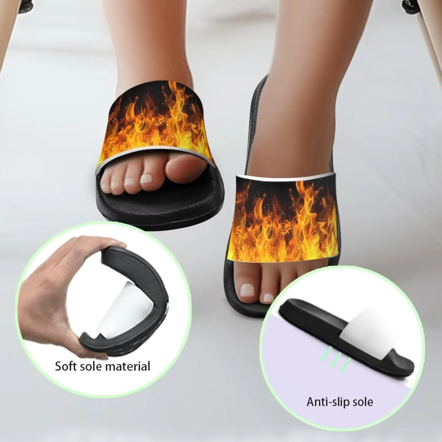 American Flag Slides Kids Sandals with Non-Slip Boys Girls Summer Casual House Shower Shoes