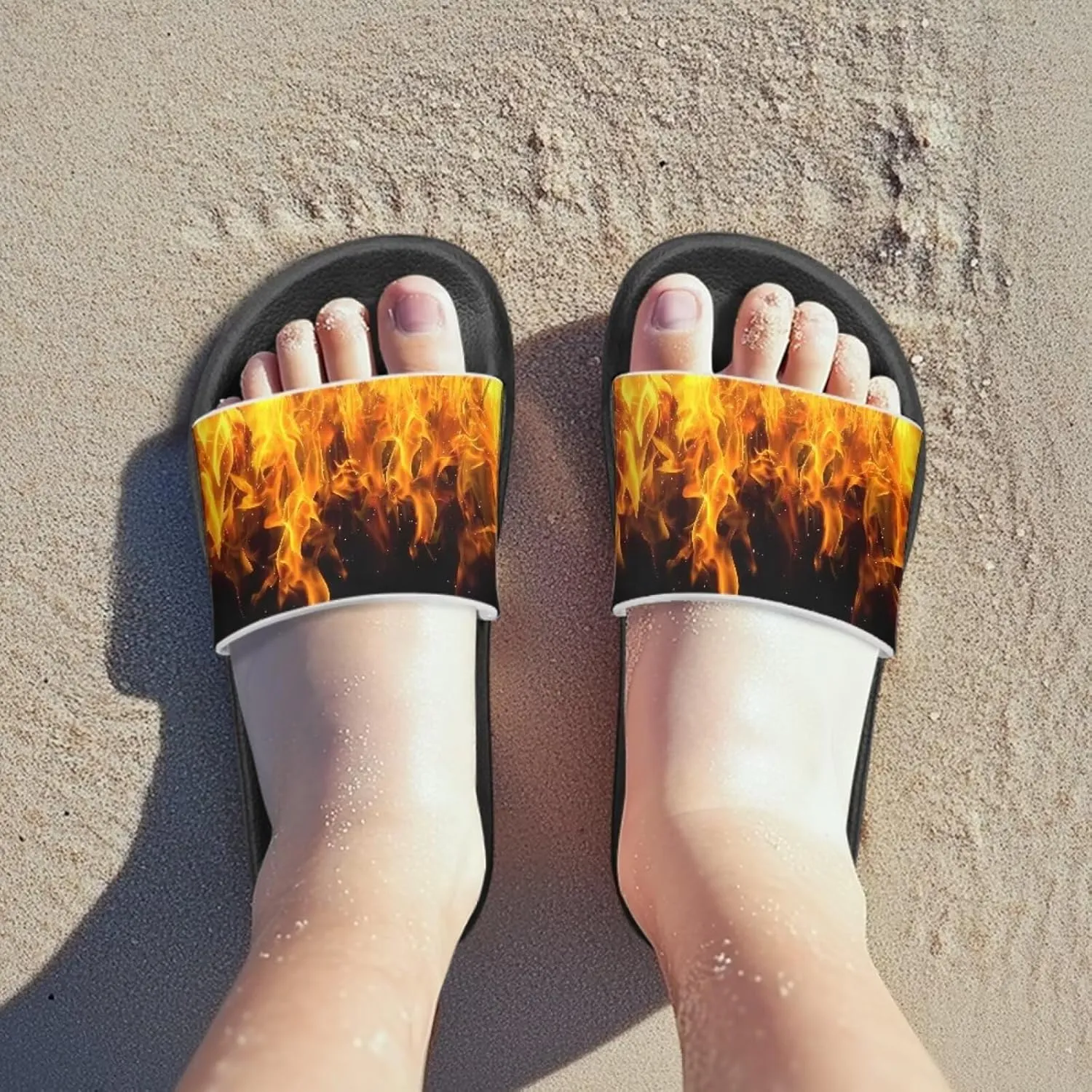 American Flag Slides Kids Sandals with Non-Slip Boys Girls Summer Casual House Shower Shoes