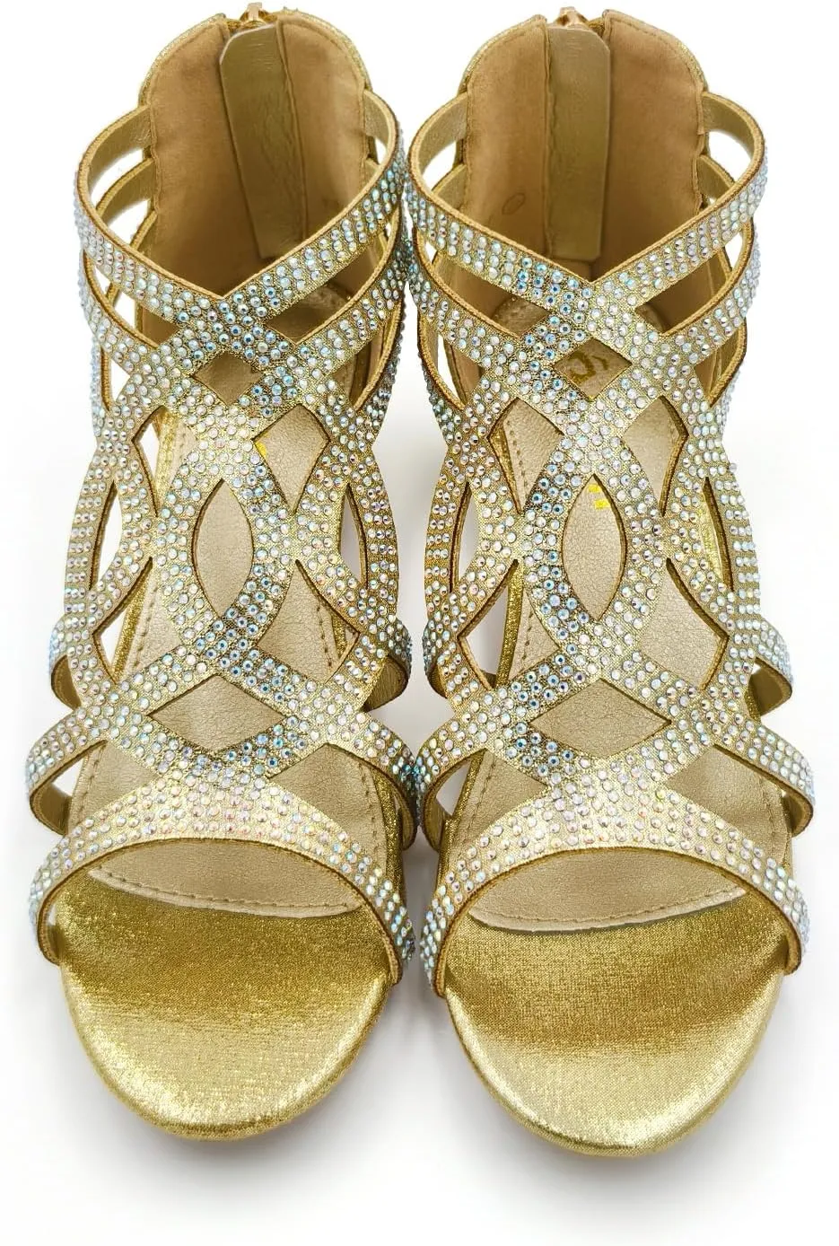 Amoji Girl Dress Sandals Girl Sparkly Heels Kid Flower Shoes KID421