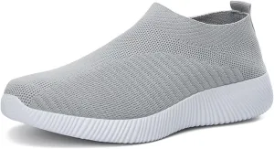 AngryMonkey Women Arch Support Orthopedic Sneakers Walking Shoes,Comfortable Lightweight Breathable Memory Foam Slip On Trainers Running Shoes