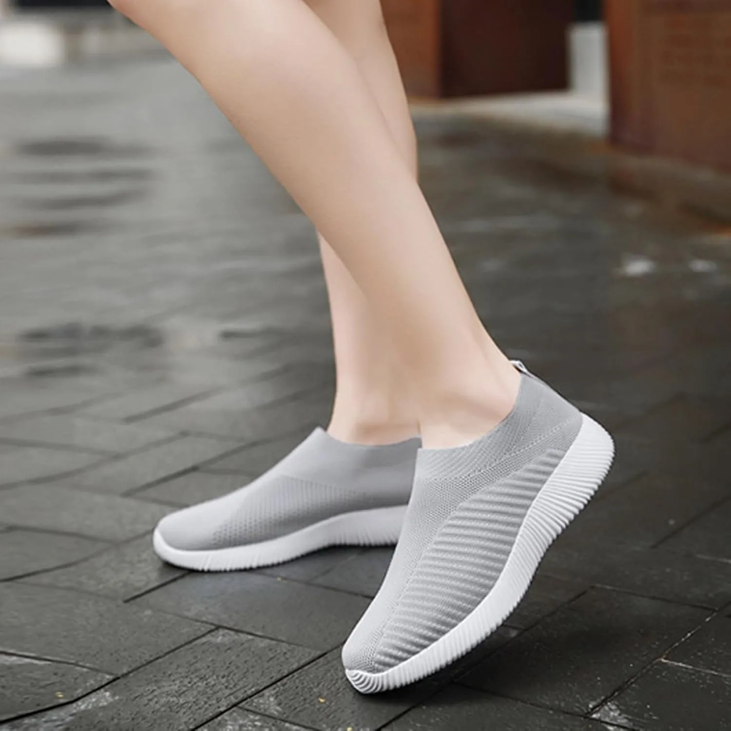 AngryMonkey Women Arch Support Orthopedic Sneakers Walking Shoes,Comfortable Lightweight Breathable Memory Foam Slip On Trainers Running Shoes