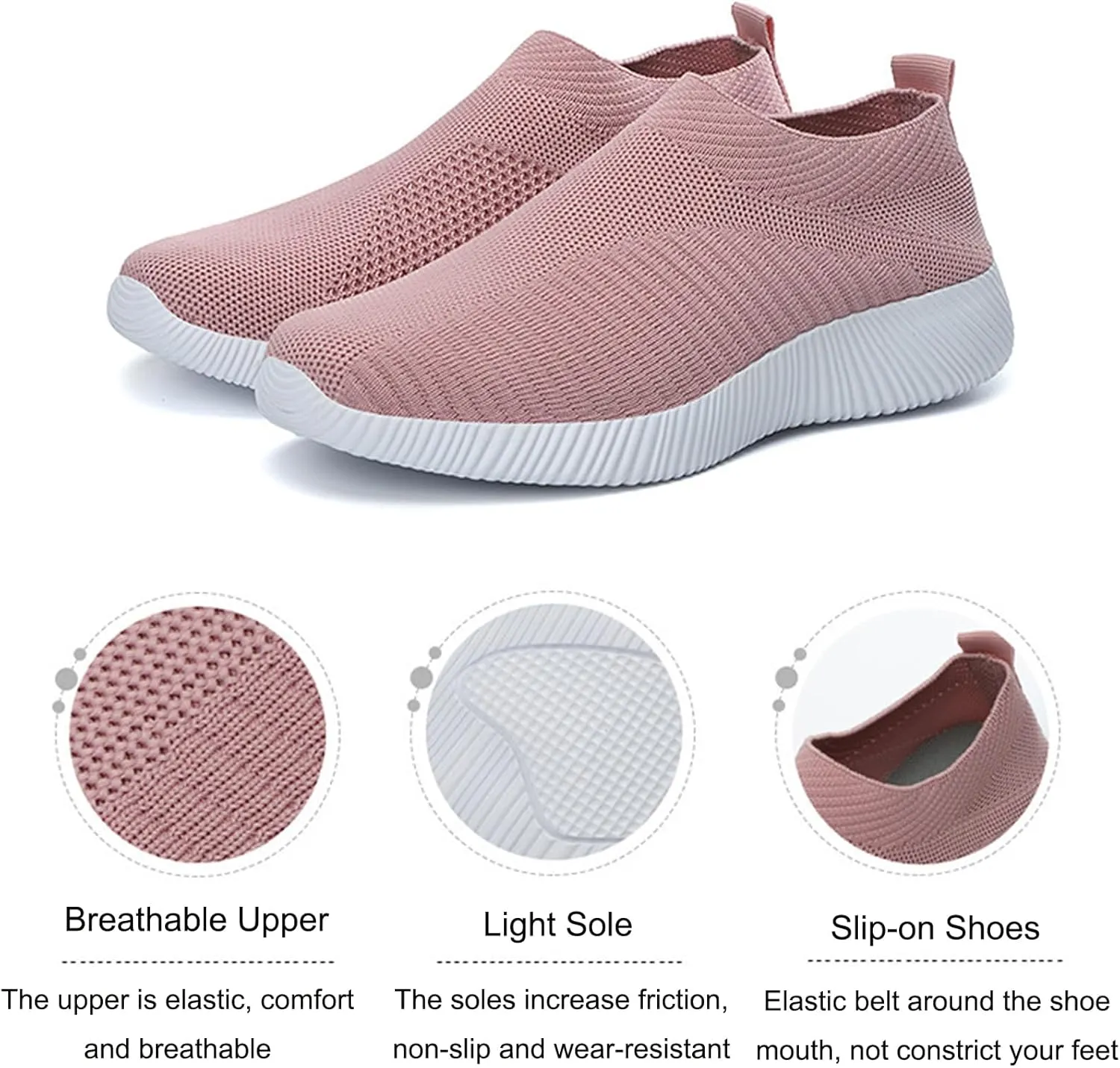 AngryMonkey Women Arch Support Orthopedic Sneakers Walking Shoes,Comfortable Lightweight Breathable Memory Foam Slip On Trainers Running Shoes