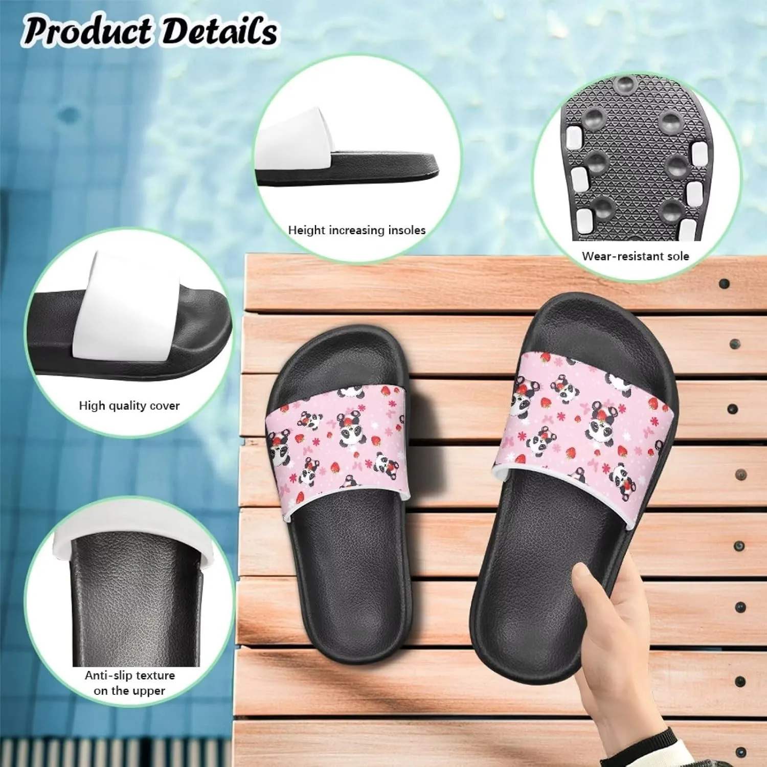 Anti-Slip Indoor Home Slippers for Girls and Boys, Kids Summer Shoes Size 11 Little Kid- Size 3 Big Kid