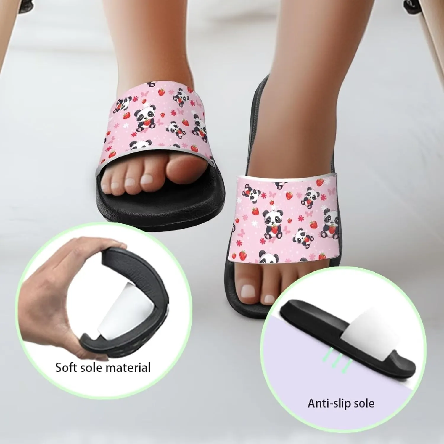 Anti-Slip Indoor Home Slippers for Girls and Boys, Kids Summer Shoes Size 11 Little Kid- Size 3 Big Kid