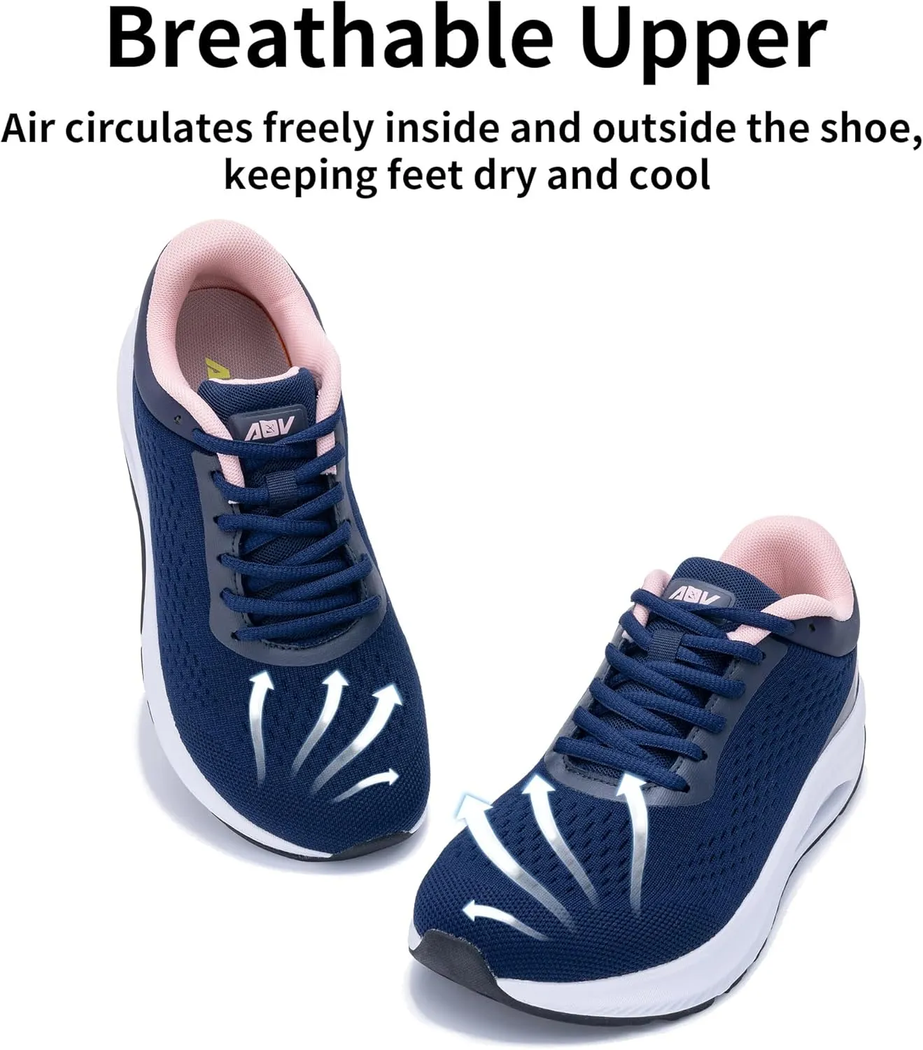 AOV Wide Toe Box Shoes Women Arch Support Walking Shoes Plantar Fasciitis Orthotic Tennis Sneakers