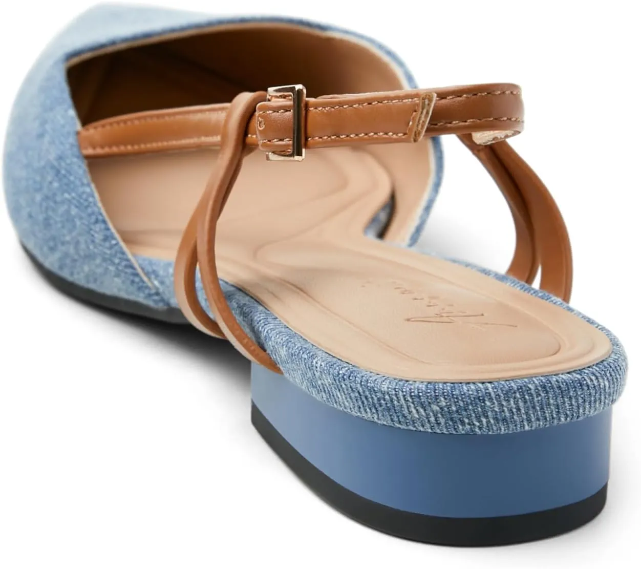 Arromic Slingback Flats for Women Pointed Toe Women's Flats Square Topline Slip On for Fashion Dressy Date Comfort Office Work