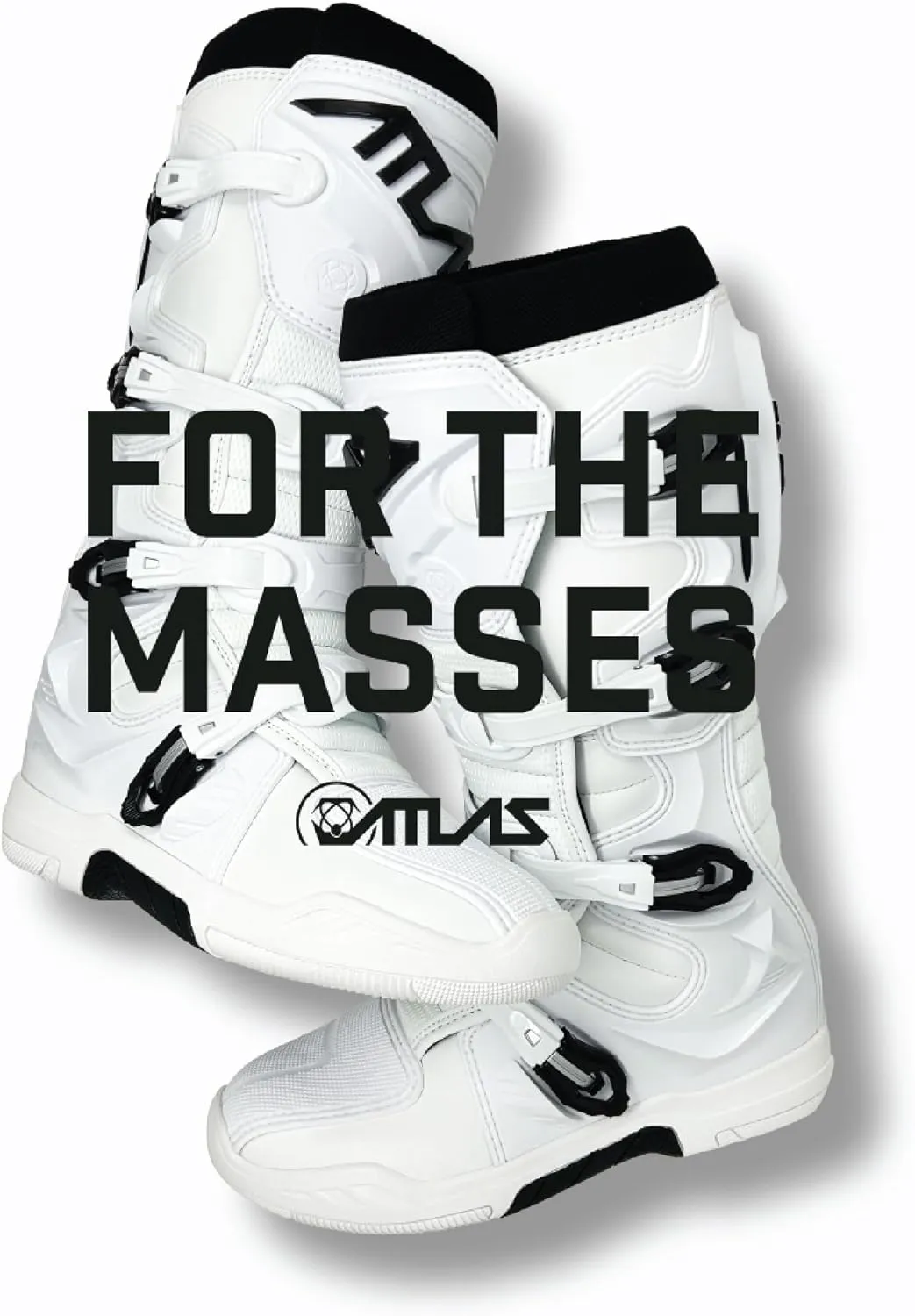 Atlas Brace Traction Mens Motocross Boots with Mud Gaiter, 4-Buckle Closure, & Memory Foam Padding for Use In: Enduro Racing, Powersports, & Motocross