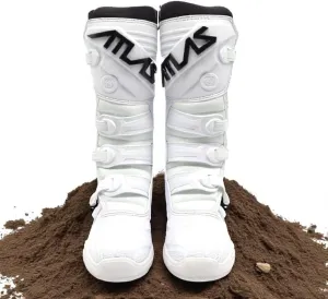 Atlas Brace Traction Mens Motocross Boots with Mud Gaiter, 4-Buckle Closure, & Memory Foam Padding for Use In: Enduro Racing, Powersports, & Motocross