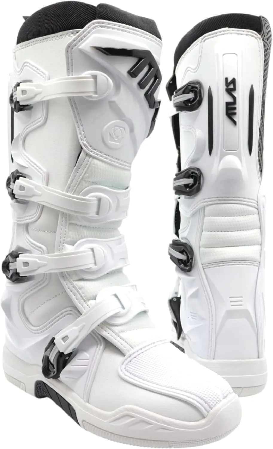 Atlas Brace Traction Mens Motocross Boots with Mud Gaiter, 4-Buckle Closure, & Memory Foam Padding for Use In: Enduro Racing, Powersports, & Motocross