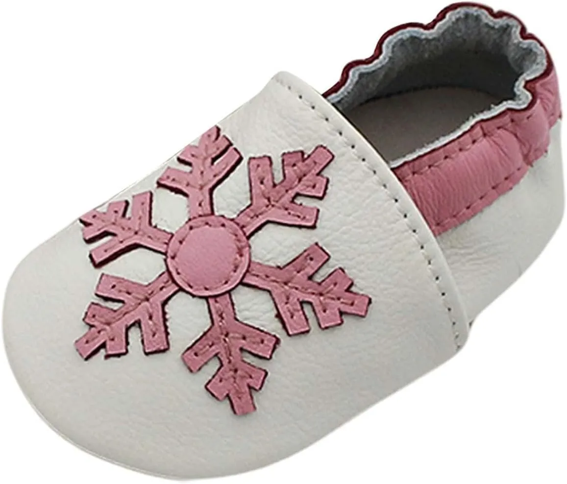 Baby Girls Baby Boys Christmas Flat Shoes Toddler Soft Sole Shoes First Walking 𝗖rib Shoes Flat Snowflakes Print Shoes