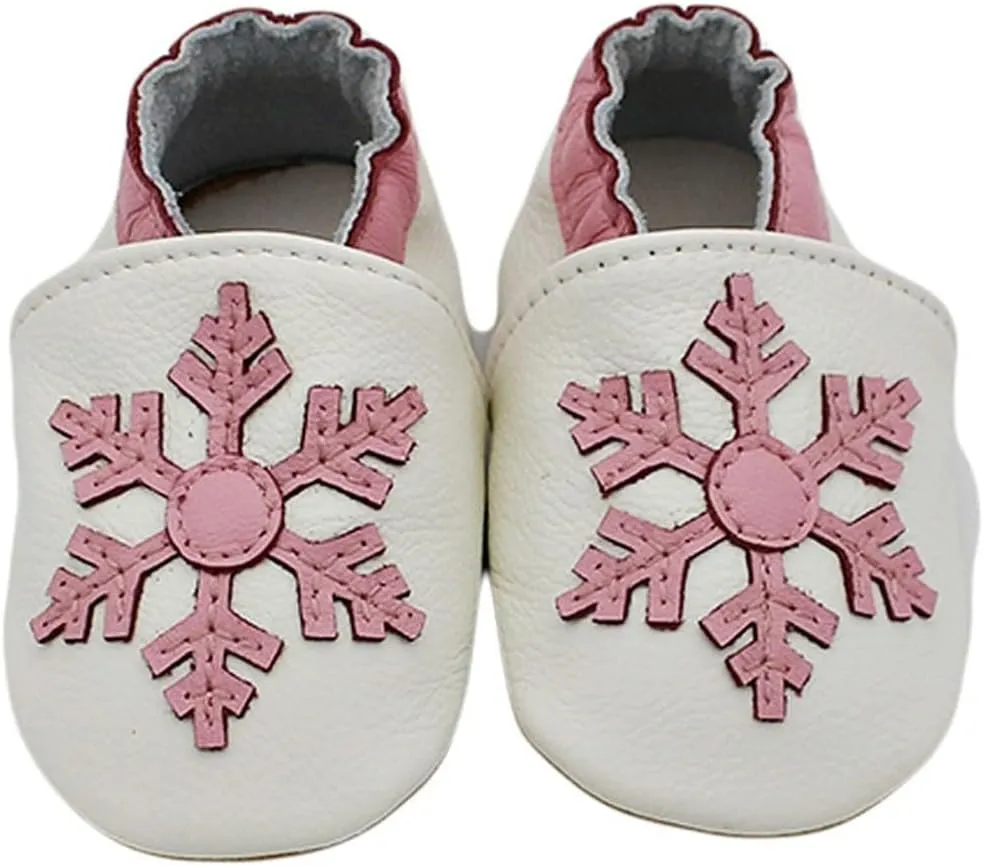 Baby Girls Baby Boys Christmas Flat Shoes Toddler Soft Sole Shoes First Walking 𝗖rib Shoes Flat Snowflakes Print Shoes