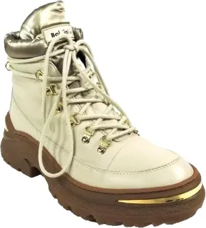 Baldinini Women's Beige Leather Comfort Winter Boots