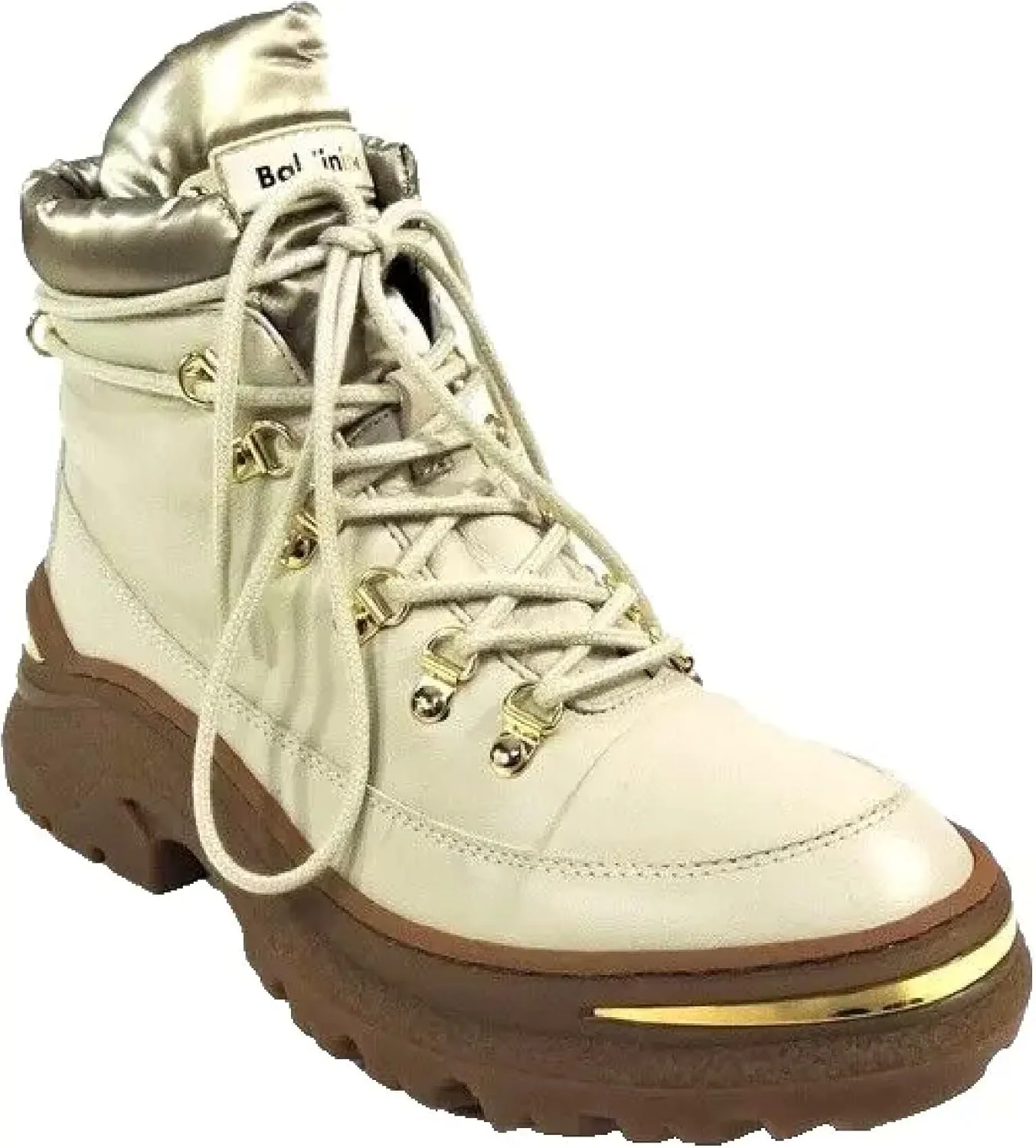 Baldinini Women's Beige Leather Comfort Winter Boots