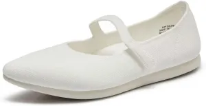 Ballet Flats for Women Pointed Toe Knit Mary Jane Shoes Comfortable Dressy Adjustable Straps Flat