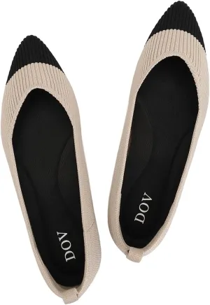 Bealin Womens Flats Dressy Pointed Toe Knit Ballet Shoes Confortable Women Soft Flats Shoes Slip On Loafer Shoes