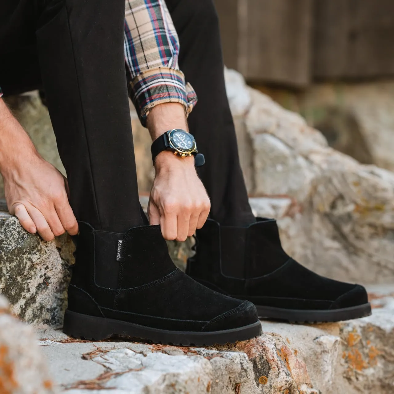 BEARPAW Men's Nick Boot | Men's Boot Classic Suede | Men's Boots | Comfortable Winter Boot