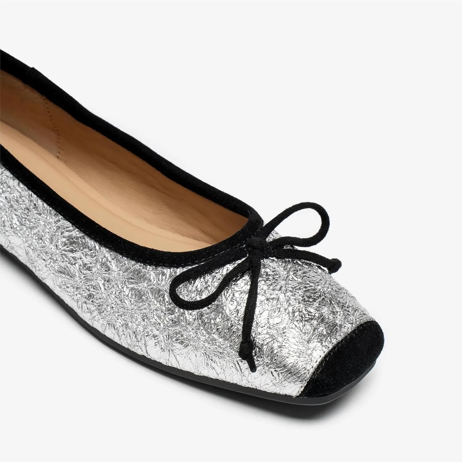 BEAU TODAY Mary Jane Shoes Women, Ballet Flats Shoes for Women, Buckle Strap Genuine Leather Flats, Comfortable Square Toe Dressy Mary Jane Flats Trendy