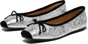 BEAU TODAY Mary Jane Shoes Women, Ballet Flats Shoes for Women, Buckle Strap Genuine Leather Flats, Comfortable Square Toe Dressy Mary Jane Flats Trendy