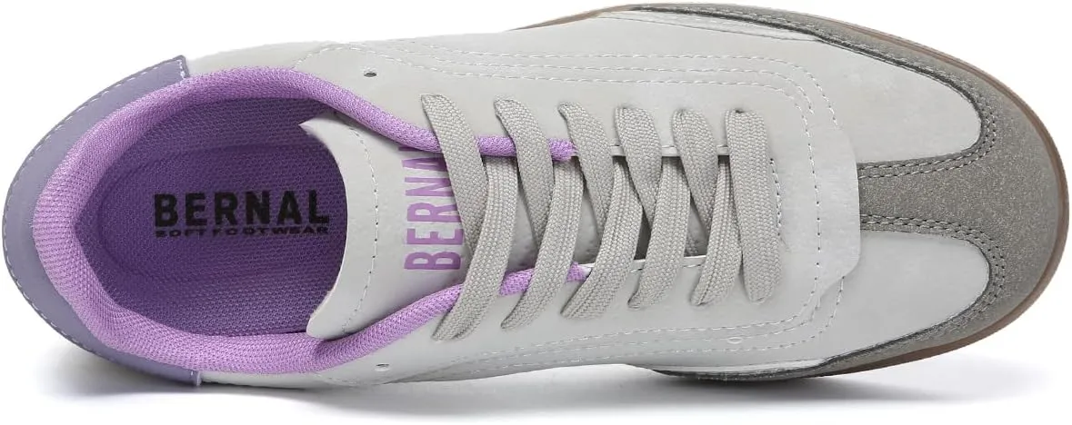 Bernal Women's Fashion Sneakers Flat Low-Top Lace-Up Comfortable Casual Tennis Shoes Walking Travel Shoes Dress Sneakers