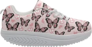 Bigcardesigns Cool High Platform Women's Toning Fitness Walking Shoes Sport Sneaker