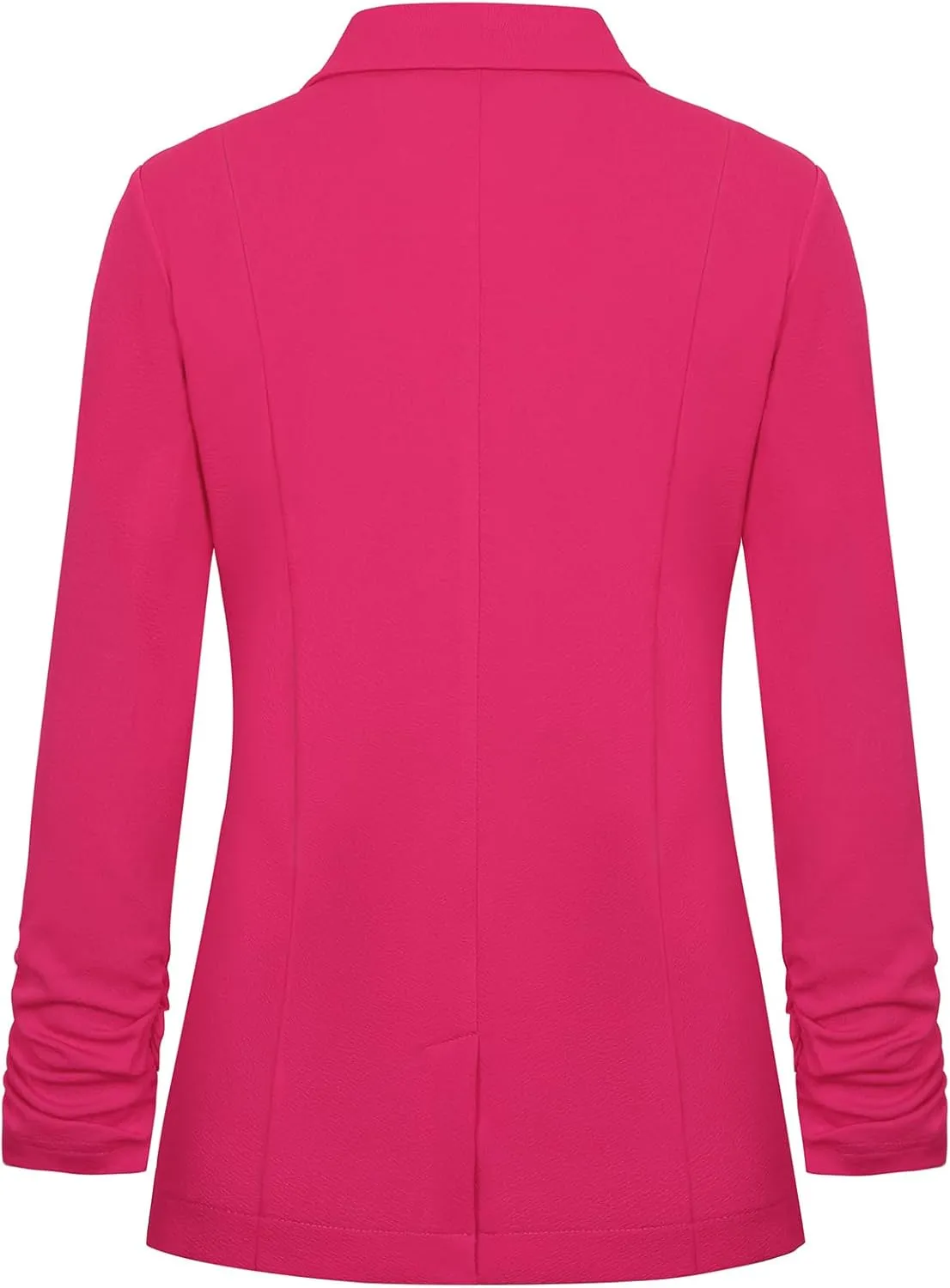 Blazers for Women Dressy Casual Ruched 3/4 Sleeve Lapel Button Work Office Cardigan Suit Jacket with Pockets