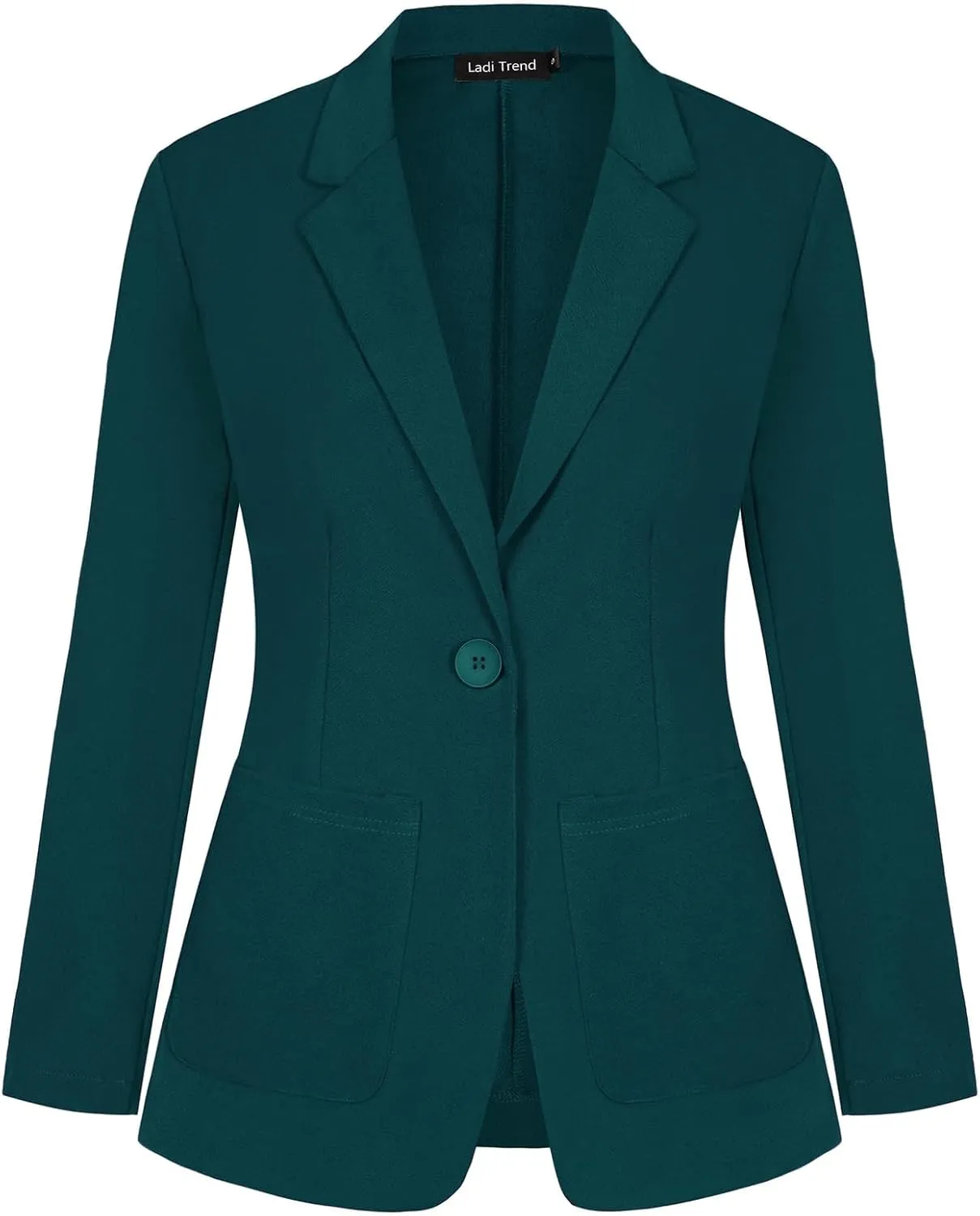Blazers for Women Long Sleeve Button Front Blazer Notch Lapel Casual Work Office Suit Jackets with Pocket