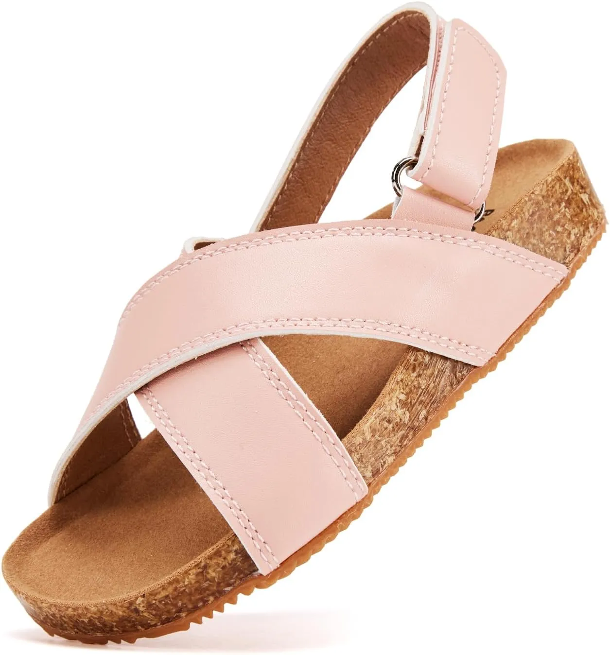 BMCiTYBM Toddler Boys Girls Sandals Open Toe Arch Support Slides Adjustable Straps Cork Footbed Slippers for Indoor Outdoor