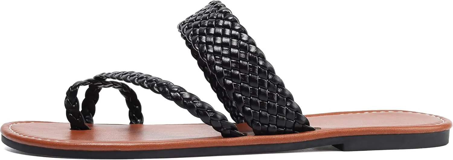 Bohemian Dress Sandals Womens Casual Flats Sandals Comfortable Ankle Strap Summer Boho Thong Sandals