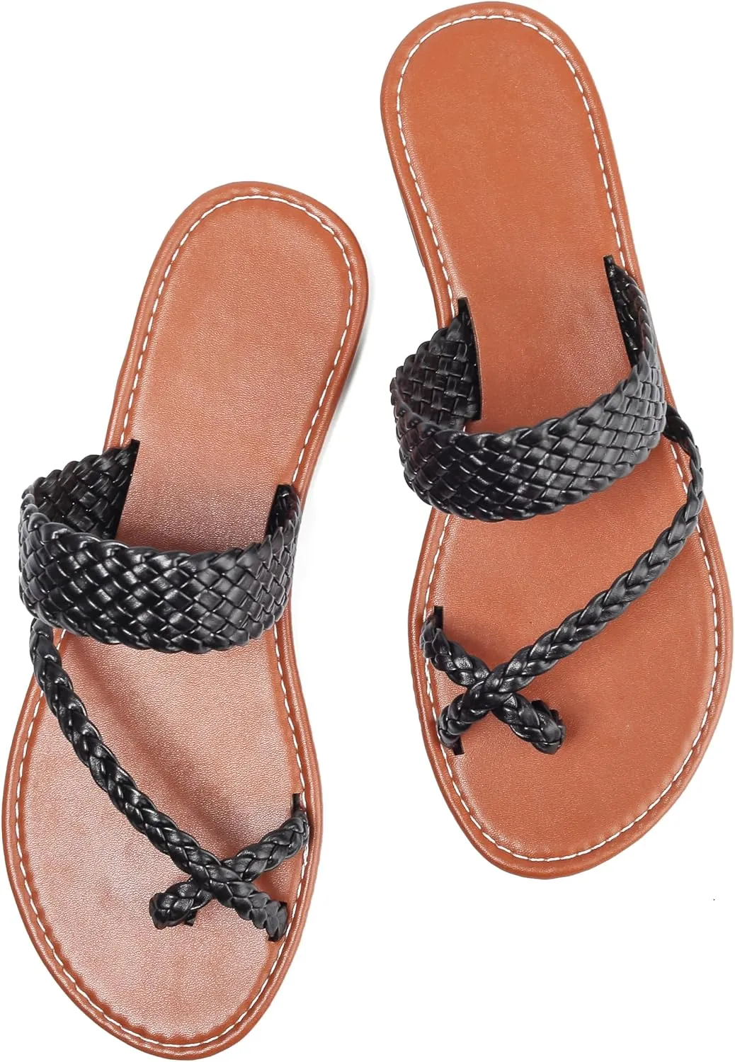 Bohemian Dress Sandals Womens Casual Flats Sandals Comfortable Ankle Strap Summer Boho Thong Sandals