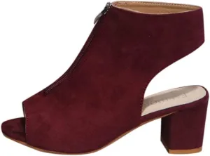 BORAMAX Womens Open Toe Heel Sandals,Fashion Cutout Side Strap Zipper Chunky Heel Sandals Slip On Ankle Backless Booties