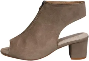 BORAMAX Womens Open Toe Heel Sandals,Fashion Cutout Side Strap Zipper Chunky Heel Sandals Slip On Ankle Backless Booties