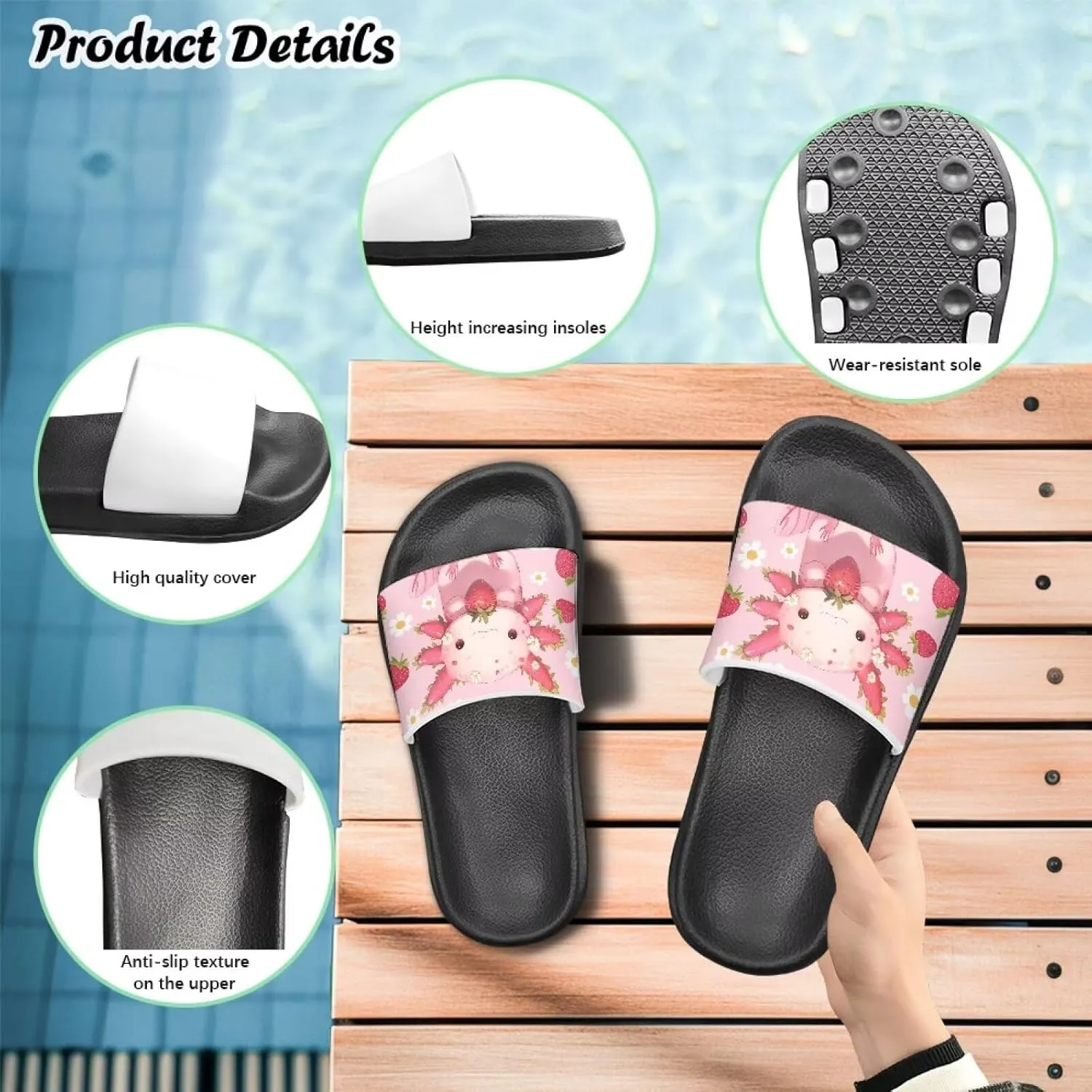 Boys Girls Slide Sandals Comfort Beach Pool Shower Slippers Indoor Outdoor Little Kid/Big Kid