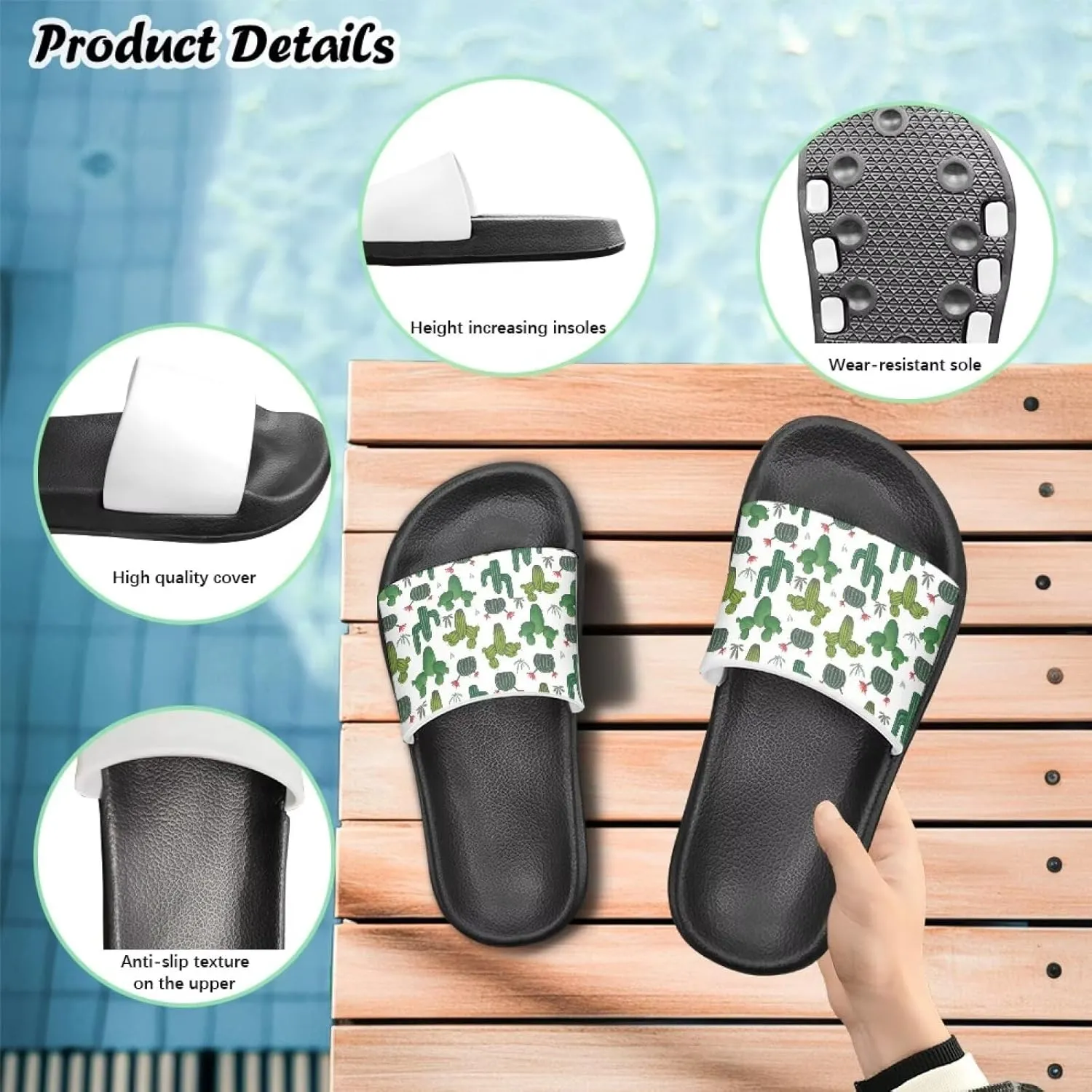 Boys Girls Slide Sandals Comfort Beach Pool Shower Slippers Indoor Outdoor Little Kid/Big Kid