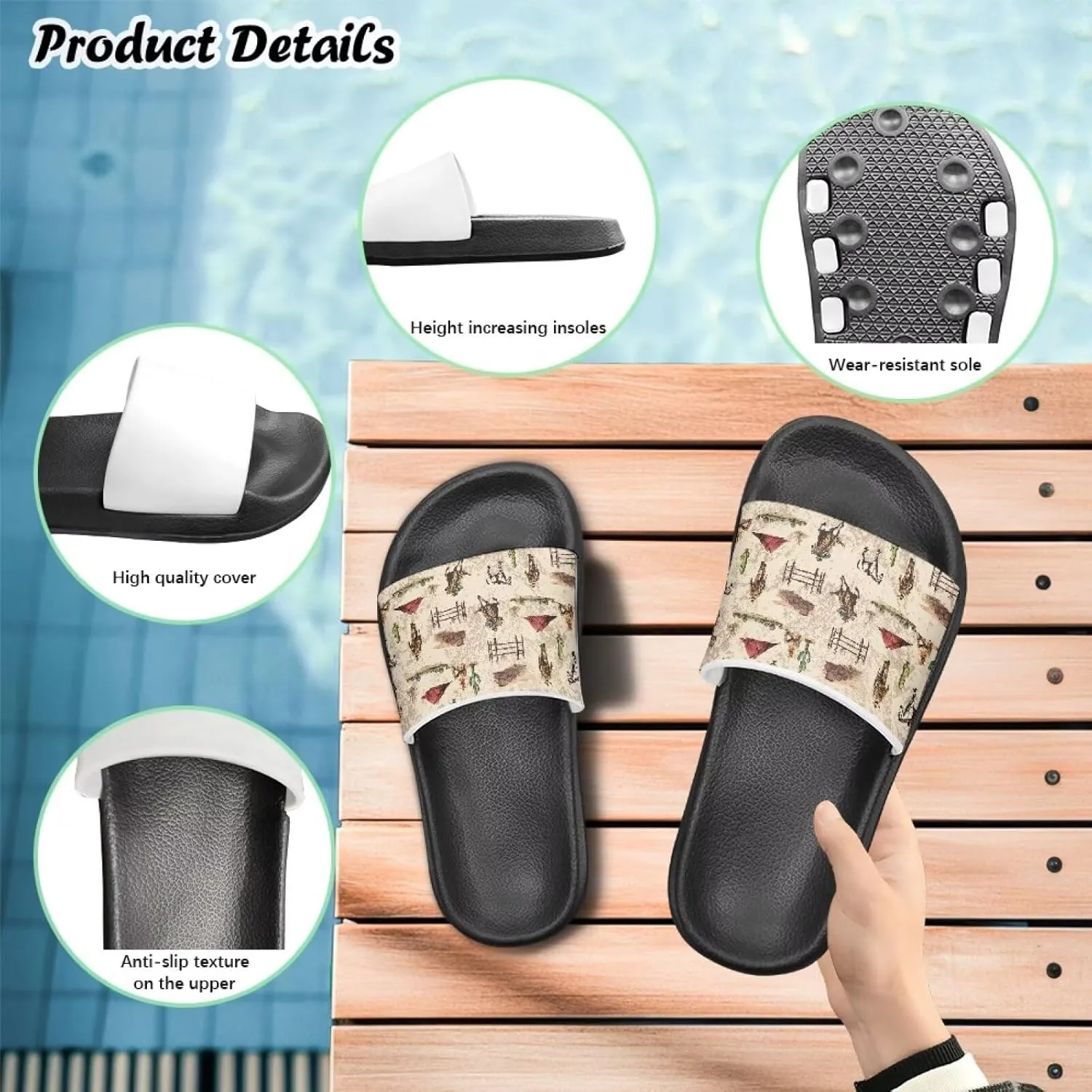 Boys Girls Slide Sandals Comfort Beach Pool Shower Slippers Indoor Outdoor Little Kid/Big Kid