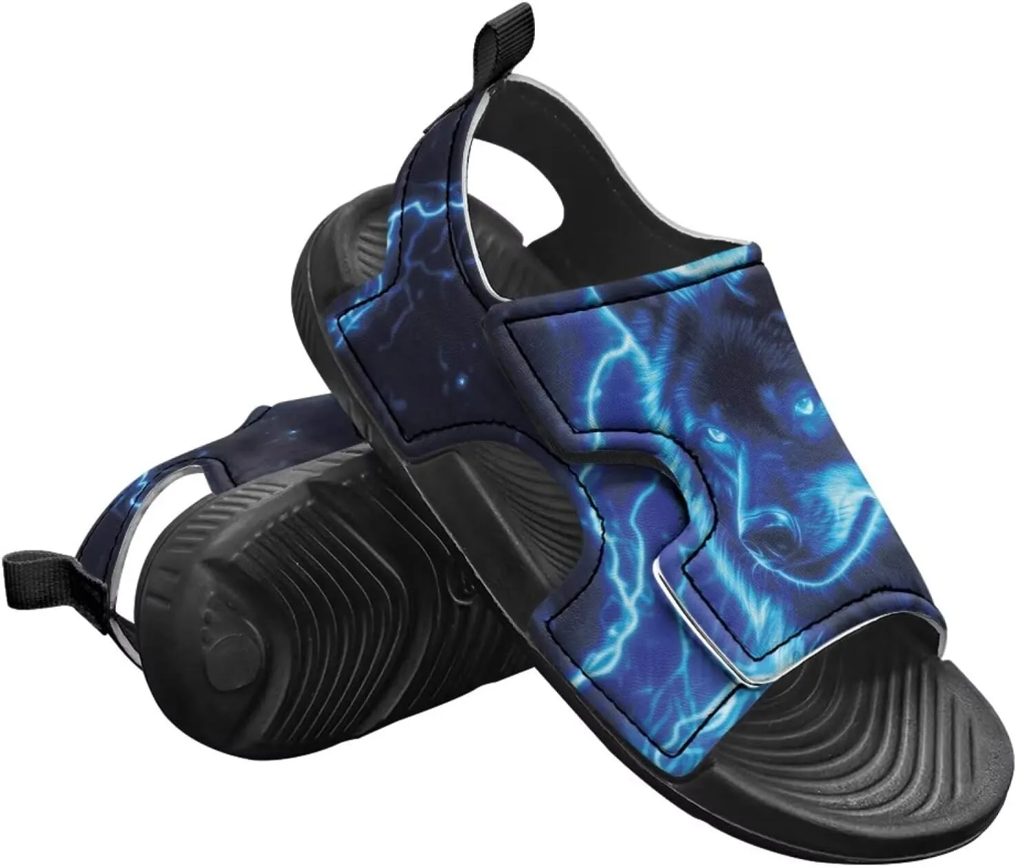 Boys Sandals Summer Kids Shoes Fire Dragon Print Open Toe Sport Outdoor Athletic Sandals Quick Dry Water Shoes