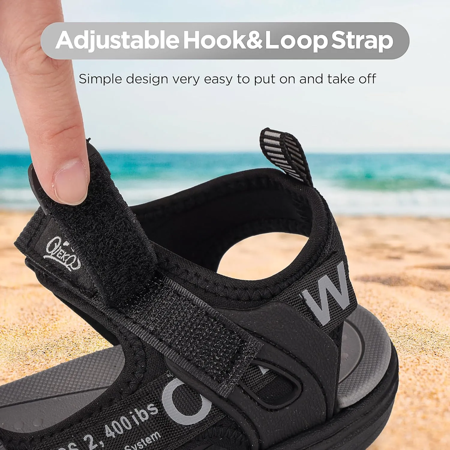 Boys Water Sandals Kids Open-Toe Adjustable Straps Sport Sandals Child Outdoor Athletic Lightweight(Little Kid/Big Kid)