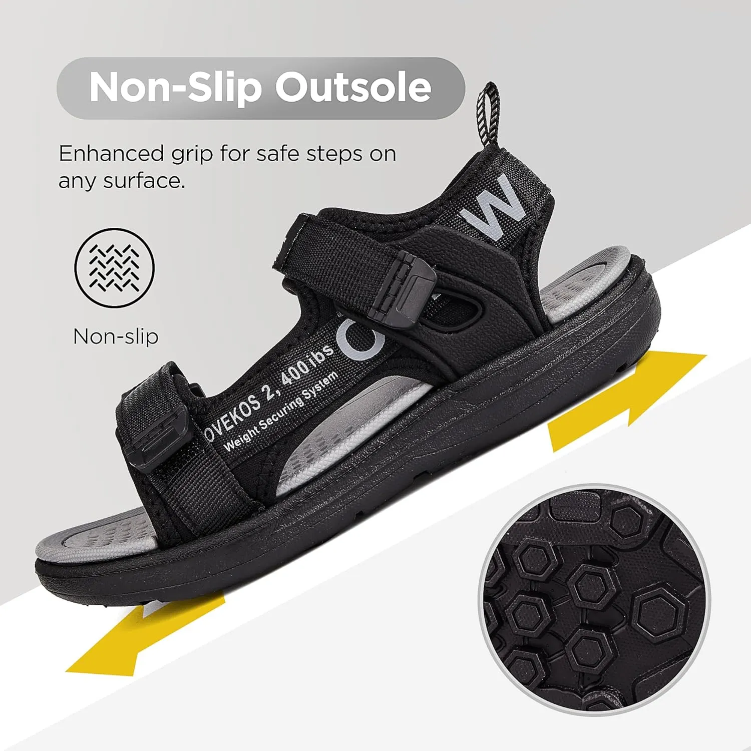 Boys Water Sandals Kids Open-Toe Adjustable Straps Sport Sandals Child Outdoor Athletic Lightweight(Little Kid/Big Kid)