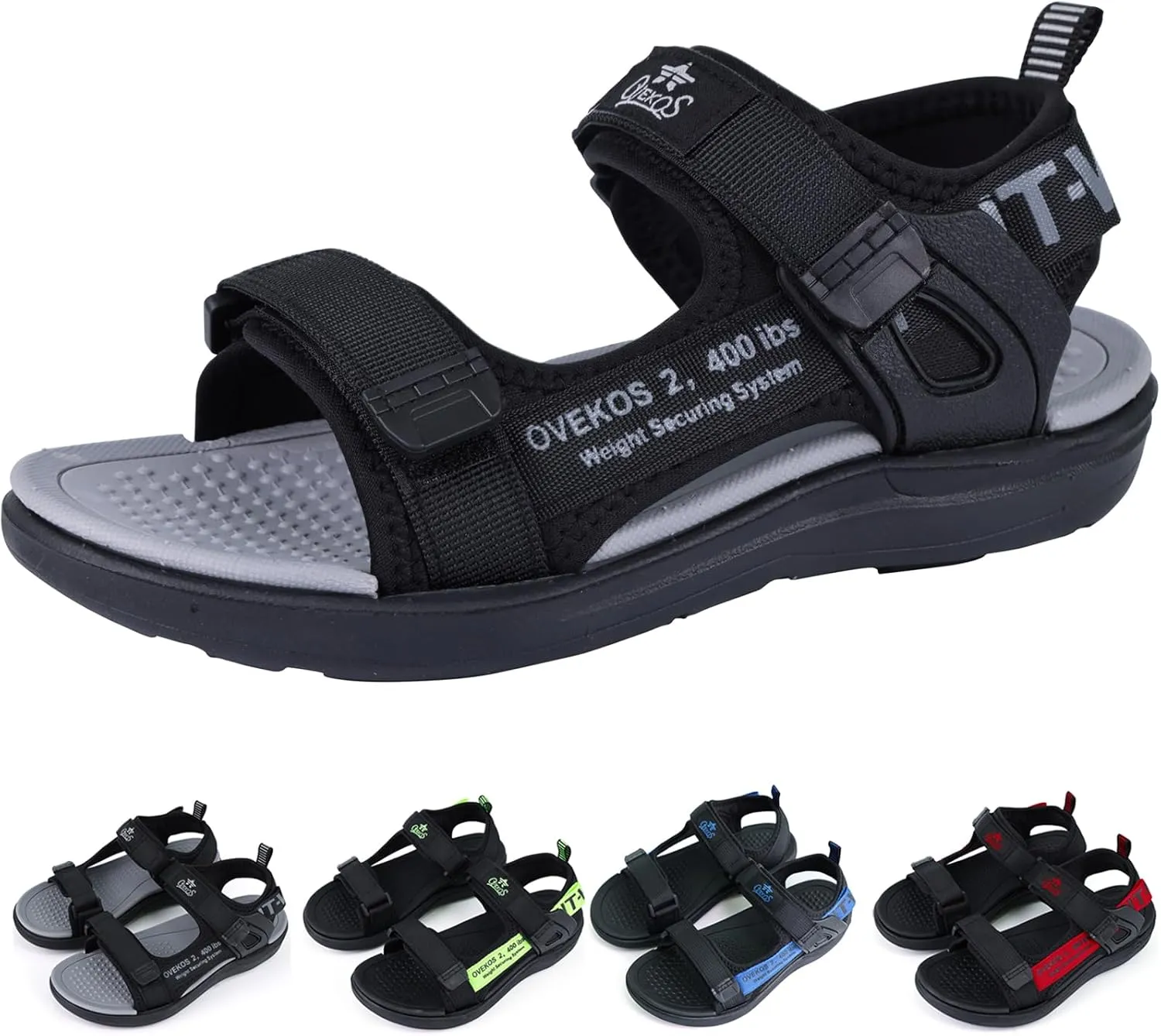 Boys Water Sandals Kids Open-Toe Adjustable Straps Sport Sandals Child Outdoor Athletic Lightweight(Little Kid/Big Kid)