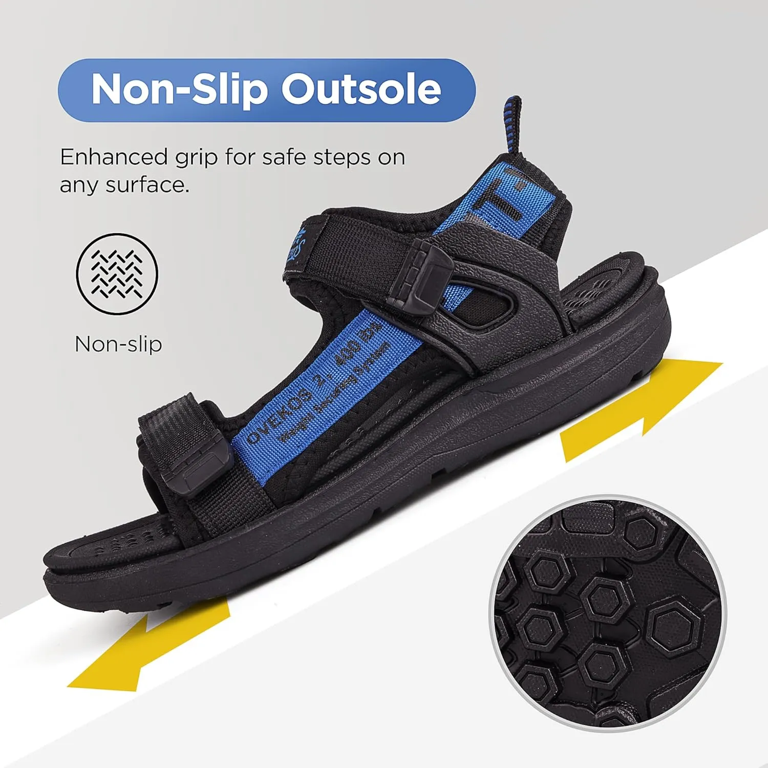 Boys Water Sandals Kids Open-Toe Adjustable Straps Sport Sandals Child Outdoor Athletic Lightweight(Little Kid/Big Kid)