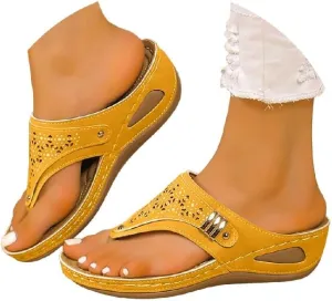 Breathable Mesh Hollow Sports Sandals Non-Slip 2024 New Women’s Wedge Orthopedic Flip-Flops Summer Casual Sandals Open Toe